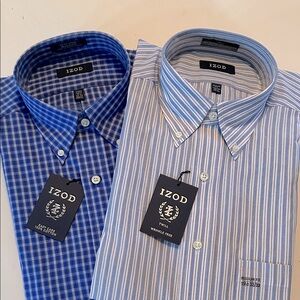 Izod bundle L/S dress shirts wrinkle free blue 15.5-32/33